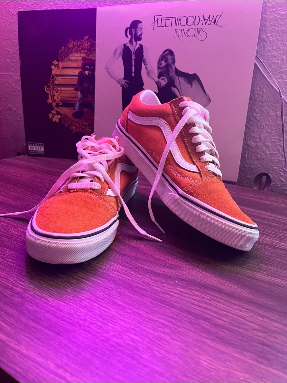 Vans Orange Suede Old Skool Low Top Sneakers